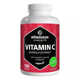 VITAMIN C 160 mg acerola extract pure vegan capsules, 180 pcs
