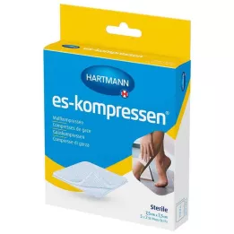 ES-KOMPRESSEN sterile 7.5x7.5 cm 8-ply 17-thread, 5X2 pcs