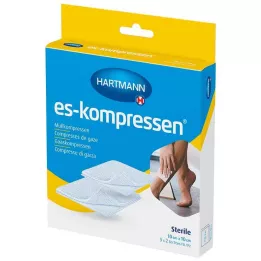 ES-KOMPRESSEN sterile 10x10 cm 8-ply 17-thread, 5X2 pcs