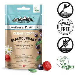 Swissherbs Grethers Pastilles Clear Voice Blackcurrant, 45 g