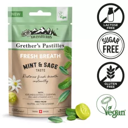Swissherbs Grethers Pastilles Fresh Breath Mint &amp; Sage, 45 g