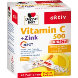 DOPPELHERZ Vitamin C 500+Zink Depot DIRECT Pellets, 40 pcs