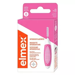ELMEX Interdental brushes ISO Gr.0 0.4 mm pink, 8 pcs