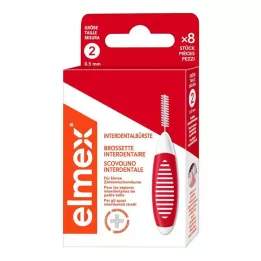 ELMEX Interdental brushes ISO size 2 0.5 mm red, 8 pieces