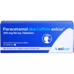 PARACETAMOL Plus Caffein Axicur 350 mg/50 mg Tabl., 20 pcs