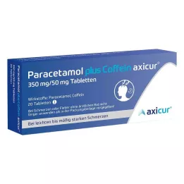 PARACETAMOL plus Caffeine axicur 350 mg/50 mg Tabl., 20 pcs