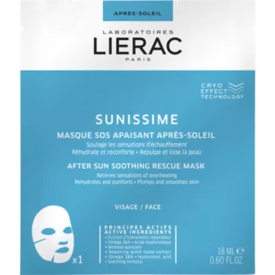LIERAC Sunissime calming after sun SOS mask, 1x18 ml