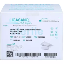 LIGASANO White Association 1x5x5 cm sterile, 10 pcs