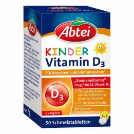 Abbey childrens vitamin D3 melting tablets, 50 pcs
