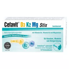 CEFAVIT D3 K2 Mg 2,000 IU Stix granules, 12 pcs