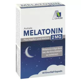 MELATONIN 2 mg plus kapsułki chmielu i melisy, 60 szt