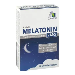 Melatonin 2 mg plus hops and lemon balm capsules, 60 pieces