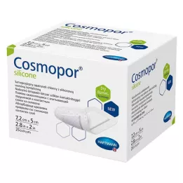 COSMOPOR silicone wound dressing 5x7.2 cm, 25 pcs