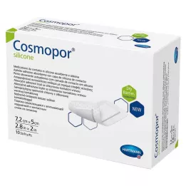 COSMOPOR silicone wound dressing 5x7.2 cm, 10 pcs