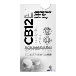 CB12 boost Eucalyptus white chewing gum, 10 pcs