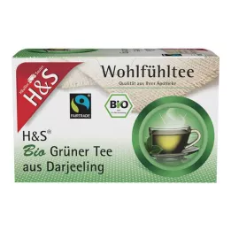 H&amp;S Organic Green Tea from Darjeeling Filter Bags, 20X2 g