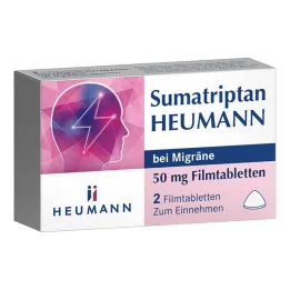 Sumatriptan Heumann for migraines 50 mg film-coated tablets, 2 pcs