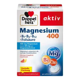 Doppelherz Magnesium 400+B1+B6+B12+Folic Acid Effervescent Tablets, 6x15 pcs