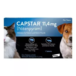 CAPSTAR 11,4 mg tabletki dla kotów/małych psów, 1 szt