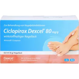 CICLOPIROX Dexcel 80 mg/g substancji czynnej lakier do paznokci, 6,6 ml