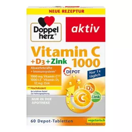 DOPPELHERZ Witamina C 1000+D3+Zinc Depot tabletki, 60szt