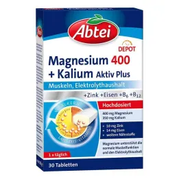 Abbey Magnesium 400 + Potassium Tablets, 30 pcs