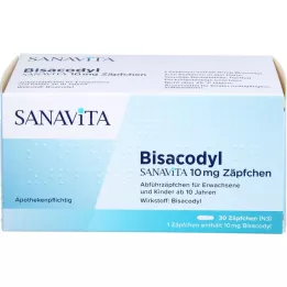 BISACODYL SANAVITA 10 mg suppositories, 30 pcs