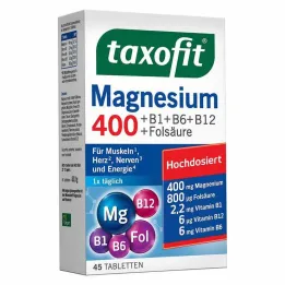 Taxofit Magnesium 400 + B1 + B6 + B12 + folic acid tablets, 45 pcs