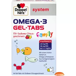 DOPPELHERZ Omega-3 Gel-Tabs Family Erdb.cit. System, 60 pcs