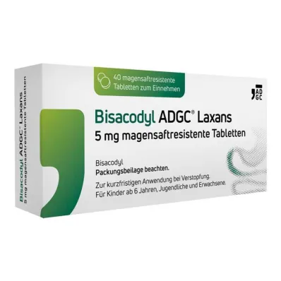 Bisacodyl ADGC® Laxans 5 mg gastro-resistant tablets, 40 pcs Bisacodyl ADGC® Laxans 5 mg gastro-resistant tablets, 40 pcs