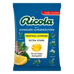 Ricola without sugar bag of menthol lemon extra strong, 75 g