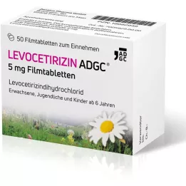 LEVOCETIRIZIN ADGC 5 mg kalvopäällysteiset tabletit, 50 kpl