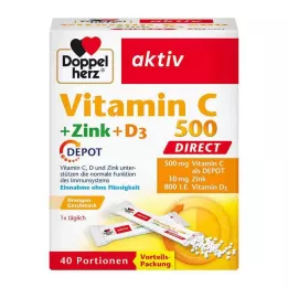 DOPPELHERZ Vitamin C 500+Zinc+D3 Depot DIRECT Pel., 40 pcs