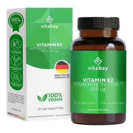 Vitamin K2 200 µg MK-7 vegan tablets, 240 pcs