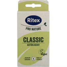 RITEX PRO NATURE CLASSIC vegaaniset kondomit, 8 kpl