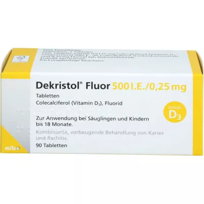 DEKRISTOL Fluor 500 I.E./0.25 mg tablets, 90 pcs