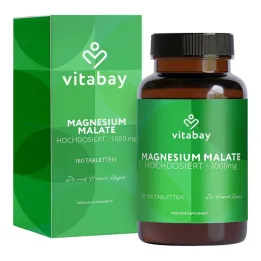 Magnesium Malate 1000 mg vegan high-dose tablets, 180 pcs