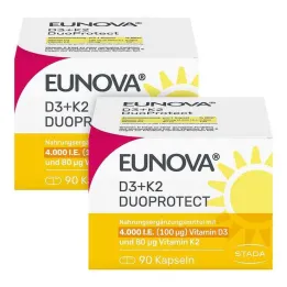 Eunova Duoprotect D3 + K2 4000 I.U. / 80 µg capsules, 2x90 pcs
