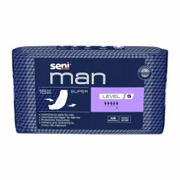 Seni® Man incontinence pad super level 5, 15 pcs