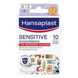 Hansaplast Kids plaster strips sensitive 6x7 cm, 10 pieces
