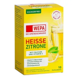Wepa hot lemon + vitamin C + calcium sugar-free powder, 10X10 g