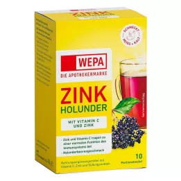 WEPA Zinc Elderberry+Vitamin.C+Zinc Sugar Free Powder, 10X10g