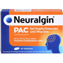 NEURALGIN PAC Para la tableta de dolores de cabeza y migrañas, 20 pz