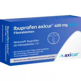 IBUPROFEN axicur 400 mg akutte filmtabletter, 20 stk