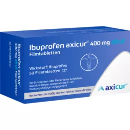IBUPROFEN axicur 400 mg akutte filmtabletter, 50 stk