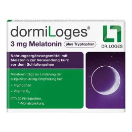 Dormiloges 3 mg melatonin plus tryptophan film-coated tablets, 30 pcs