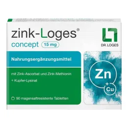 Zinc-Loges concept 15 mg enteric-resistant tablets, 90 pcs