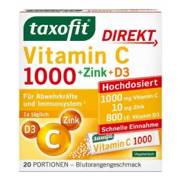 Taxofit Vitamin C 1000 + Zinc + D3 Direct Granules, 20 pcs