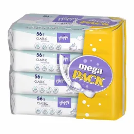 Bella baby Happy wet wipes sensitive, 4x56 pieces