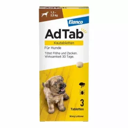 ADTAB 56 mg tabletki do żucia dla psów 1,3-2,5 kg 3 ST Tabletki do żucia, 3 godziny